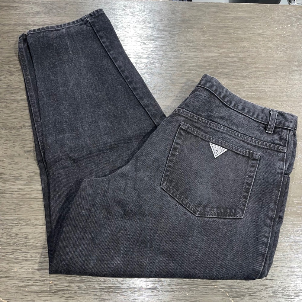 Guess Mens 36 Black Jeans Vintage Baggy Relaxed Fit Cotton Denim 90s Style